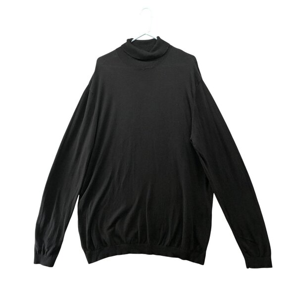 Asos Turtleneck Sweater Mens 3XL Long Black Lightweight Cotton - Picture 1 of 7